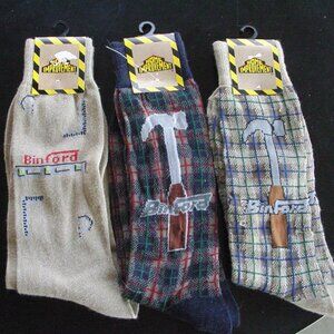 Vintage Home Improvement Socks Binford Tools 3 Pair NWT Tool Time